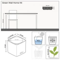Lechuza Green Wall Home Kit Glossy - Charcoal