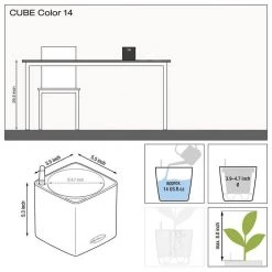 Lechuza Cube 16 Color Planter - Slate