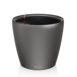 Lechuza Classico LS 35 (14" D) Planter - Charcoal Metallic