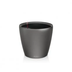Desk Planters Lechuza Classico LS 21 (9" D) Planter - Charcoal Metallic