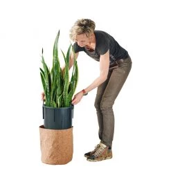 Lechuza Trendcover 32 Planter - Dark Cork Floor Planters